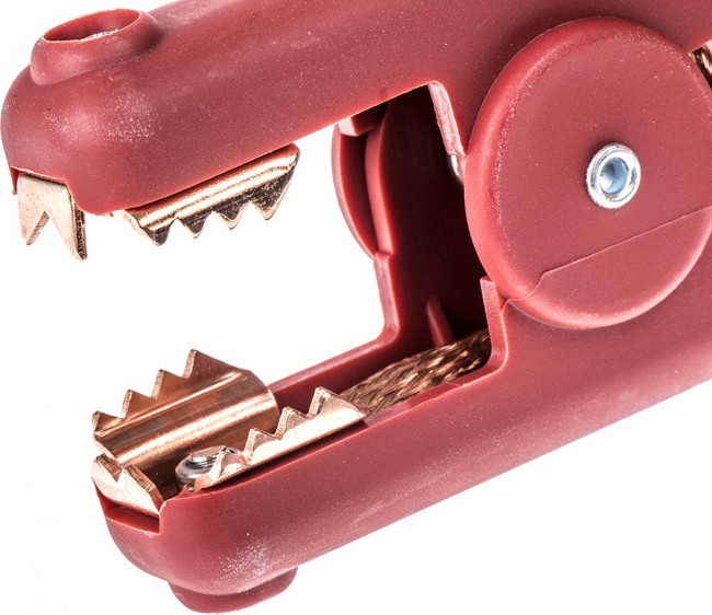 BU-102B-2, Crocodile Clip, Copper Contact, 300A, Red