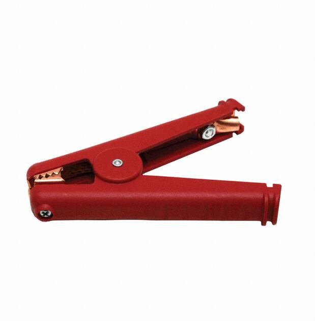 BU-102B-2, Crocodile Clip, Copper Contact, 300A, Red