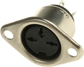 NYS324, Circular DIN Connectors FEMALE 3-PIN CHASSIS REAN