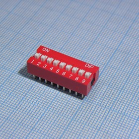 NDS-09V, Switch DIP Through Hole 2.54mm 9NO