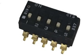 219G-4ES, DIP Switches / SIP Switches 4 pos ext height actuator SMD DIP with gold term