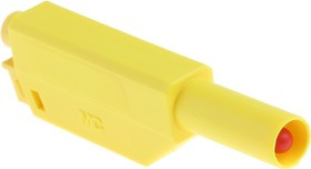 22.2380-24 22.1203, Yellow Male Banana Plug, 4 mm Connector, Solder Termination, 32A, 1000V, Gold Plating