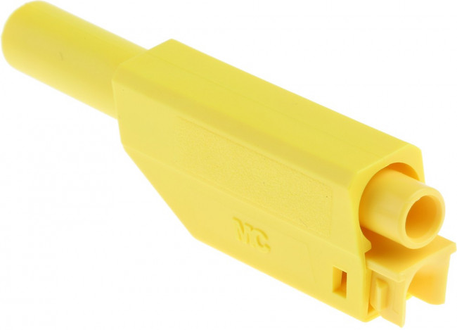 22.2380-24 22.1203, Yellow Male Banana Plug, 4 mm Connector, Solder Termination, 32A, 1000V, Gold Plating