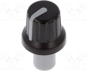 GMN-4P-GY, Ручка, миниатюрный,с указателем, ABS, Диаметр оси 6мм, -16x14мм