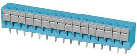 TBL004V-508-16BE-2GY, Fixed Terminal Blocks Terminal block, screwless, 5.08, Vertical, 16 poles, Blue w Grey button