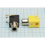 Гнездо RCA на плату угловое, чёрное никелированное, № 2582Bl гн RCA \плат\\чер\ угл\YRJ-0003BK\