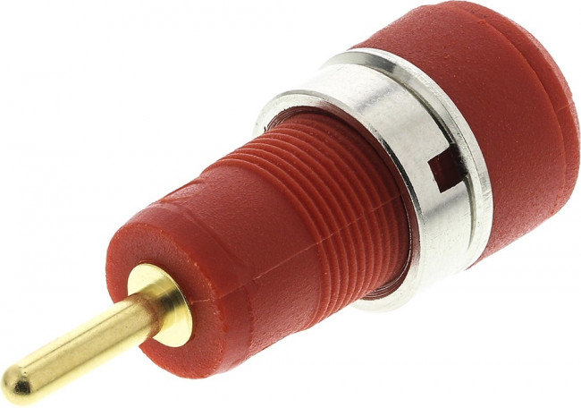 65.9194-22, Red Female Banana Socket, 2mm Connector, 10A, 600V, Gold Plating 65.9194-22, Red Female Banana Socket, 2mm Connector, 10A, 600V, Gold Plating