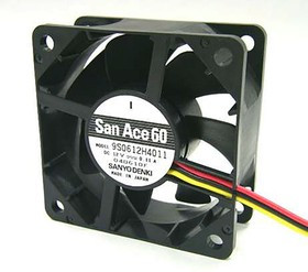 9S0612P4H01, 9S Series Axial Fan, 12 V dc, DC Operation, 34.8m³/h, 1.32W, 110mA Max, 60 x 60 x 25mm