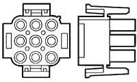 1-480706-0, Корпус разъема, Серия Universal MATE-N-LOK, Штекер, 9 вывод(-ов), 6.35 мм