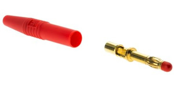 22.2260-22 22.1025, Red Male Banana Plug, 4 mm Connector, Solder Termination, 32A, 1000V, Gold Plating