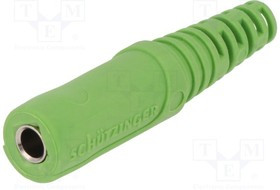 KU 09 L NI / GN, Гнездо, "банан" 4мм, 32А, 33ВAC, 70ВDC, зеленый, никелированные