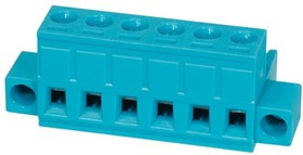 TBP01P1W-508-06BE, Pluggable Terminal Blocks Terminal block, pluggable, w screw lock, 5.08, plug, 6 pole, blue