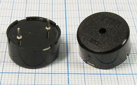 Излучатель звука пьезокерамический без генератора (1~25)В, 17x8мм ,Резонанс 2кГц; зп 17x 8\1~25\\ 2,