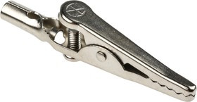 603006001, Crocodile Clip 4 mm Connection, Nickel-Plated Steel Contact, 4A