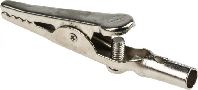 603006001, Crocodile Clip 4 mm Connection, Nickel-Plated Steel Contact, 4A