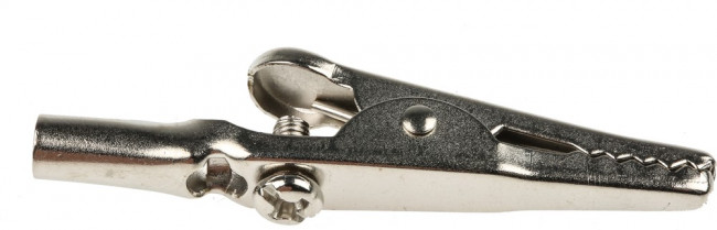 603006001, Crocodile Clip 4 mm Connection, Nickel-Plated Steel Contact, 4A
