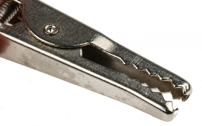 603006001, Crocodile Clip 4 mm Connection, Nickel-Plated Steel Contact, 4A