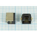 Гнездо телефонное 8P8C, 8C2, плата SMD/угловое, TJ-8P8C-SA-SMD