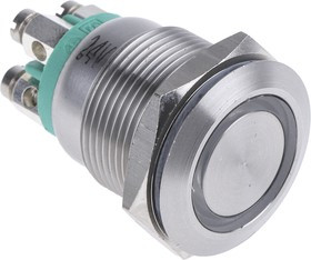 MPI002/TE/GN/24, Переключатель: антивандальный, Пол: 2, SPST-NO, 0,05A/24ВDC, IP66