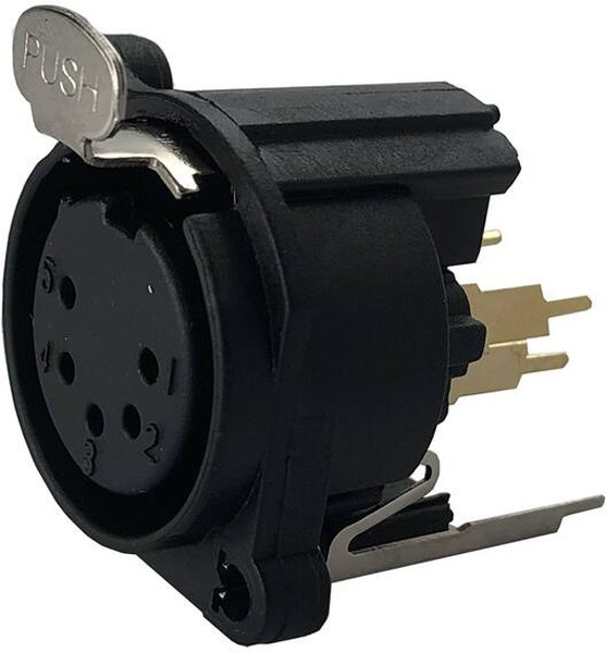 IO-XLR5-F-EV, XLR CONNECTOR, JACK, 5POS, PCB