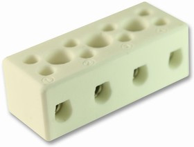 CHTB6/4N, Terminal Strip, White, 41A, 450V, Poles - 4