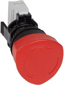 Кнопка грибовидная Osmoz d40мм НЗ аварийн. откл. возвратн. поворотн. красн. Leg 023720