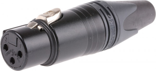NC3FXX-HA-BAG, XLR Connectors 3P FEMALE CABLE CONN BL HAND ASSEMBLY