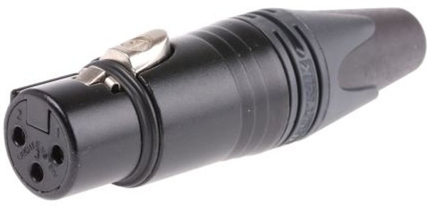 NC3FXX-HA-BAG, XLR Connectors 3P FEMALE CABLE CONN BL HAND ASSEMBLY