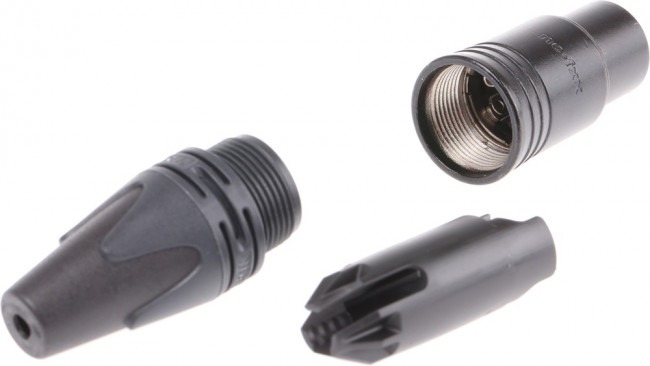 NC3FXX-HA-BAG, XLR Connectors 3P FEMALE CABLE CONN BL HAND ASSEMBLY