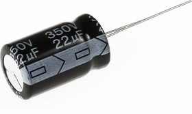 ECAP (К50-35), 22 мкФ, 350 В, 105°C, Конденсатор электролитический алюминиевый