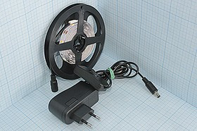 Светодиодный комплект, 220В, белый/теплый, 7,2Вт/м, SMD5050, IP20, 3м; №14702W СДЛ\комплект\220В\бел/т\ 7,2Вт/м\SMD5050\IP20\\3м\