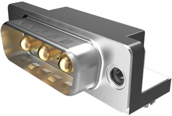 D3W3P36A6GX08LF, 3 Way Right Angle Plug-In Mount D-sub Connector Plug, with Screw