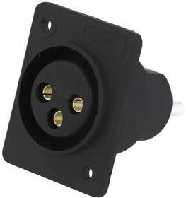 CP30012, Гнездо, XLR, "мама", PIN: 3, на панель, винтами, пайка, черный, 5А CP30012, Гнездо, XLR, "мама", PIN: 3, на панель, винтами, пайка, черный, 5А