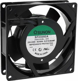 SF23092A2092HBL, Вентилятор осевой, 92х92х25мм, 230В, AC, 0.07А, 14.5Вт, качения, 2350об/мин, 2 пров