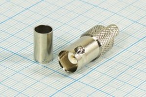 Высокочастотный разъём BNC с креплением под обжим; №352 гн BNC\RG59\\обж\ Высокочастотный разъём BNC с креплением под обжим; №352 гн BNC\RG59\\обж\