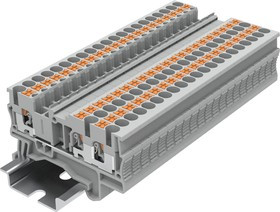 TP2.5-3-GY, Клемма на DIN-рейку push-in. 2.5 мм2 3 конт. проходная серая