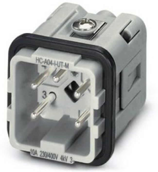 1585236, Heavy Duty Power Connector Insert, 24A, Male, 4 Contacts 1585236, Heavy Duty Power Connector Insert, 24A, Male, 4 Contacts