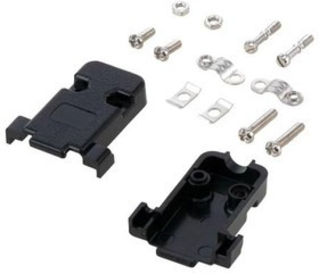 SDC9B, D SUB BACKSHELL, 180 DEG, DE, PLASTIC