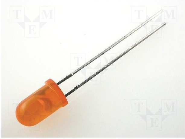 L-53ED, LED; 5mm; orange; 8?30mcd; 60°; Front: convex; 2?2.5V