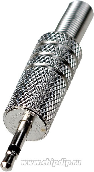 1-004, штекер аудио 2.5мм моно металл на кабель