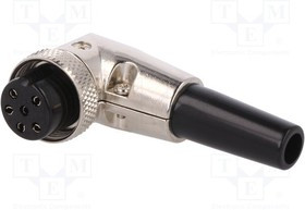 MIC366, Вилка, микрофонный, "мама", PIN: 6, с амортизатором, на провод