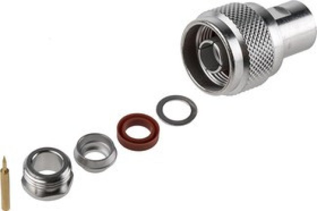 R162012000W, Plug Cable Mount N Connector, 75, Clamp Termination, Straight Body R162012000W, Plug Cable Mount N Connector, 75, Clamp Termination, Straight Body