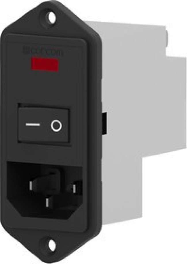 6609103-6, Filtered IEC Power Entry Module, IEC C14, Medical, 6 А, 250 В AC, 2-Полюсный выключатель