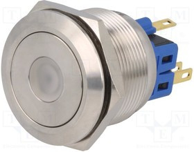 V25-11D-24G-S, Переключатель: антивандальный, Пол: 2, SPDT, 3A/220ВAC, 5A/24ВDC