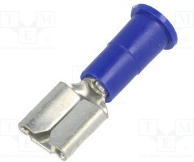 KEYS8279, Наконечник: плоский, 6,4мм, 0,8мм, "мама", обжим, на провод, синий