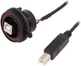 PX0844/B/0M50/B, Гнездо, USB B, гнездо USB B-спереди, вилка USB B, USB Buccaneer
