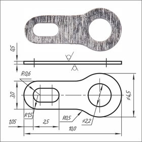 Лепесток латунный никелированный PSV 1-2,2-10-03
