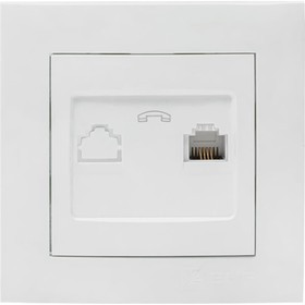 1-местная телефонная розетка Валенсия, RJ-11 белая PROxima EWT01-034-10