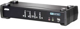 CS1764A, 4 Port USB DVI KVM Switch, 3.5 mm Stereo 1920 x 1200 Maximum Resolution