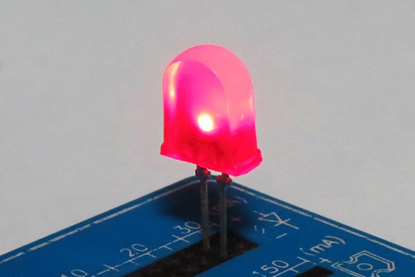 Светодиод 8 x11, красный, 12 мкд, угол 60, цвет линзы: красный матовый, КИПД36А2-К